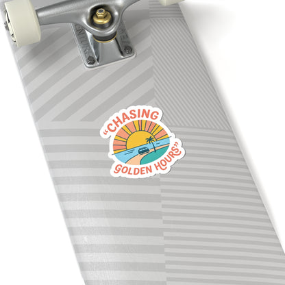 Chasing Golden Hours Kiss-Cut Sticker | summer aesthetic, coastal vibes