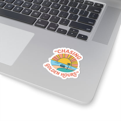 Chasing Golden Hours Kiss-Cut Sticker | summer aesthetic, coastal vibes