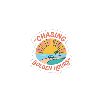Chasing Golden Hours Kiss-Cut Sticker | summer aesthetic, coastal vibes