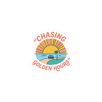 Chasing Golden Hours Kiss-Cut Sticker | summer aesthetic, coastal vibes