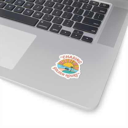 Chasing Golden Hours Kiss-Cut Sticker | summer aesthetic, coastal vibes